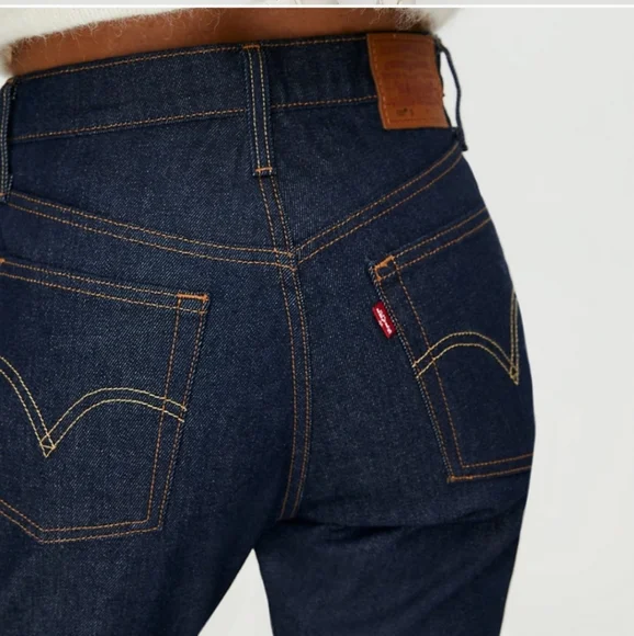 Levi's 501 Dark Wash High Rise Waisted Skinny Jeans - Picture 4 of 8